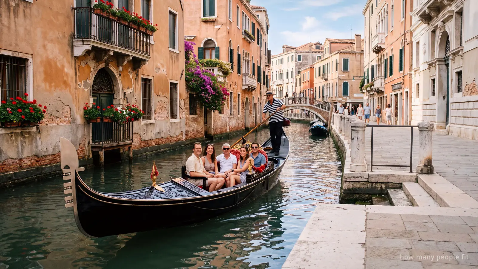 Venice Gondola, Venice: how many people fit in a gondola? the 5-person rule