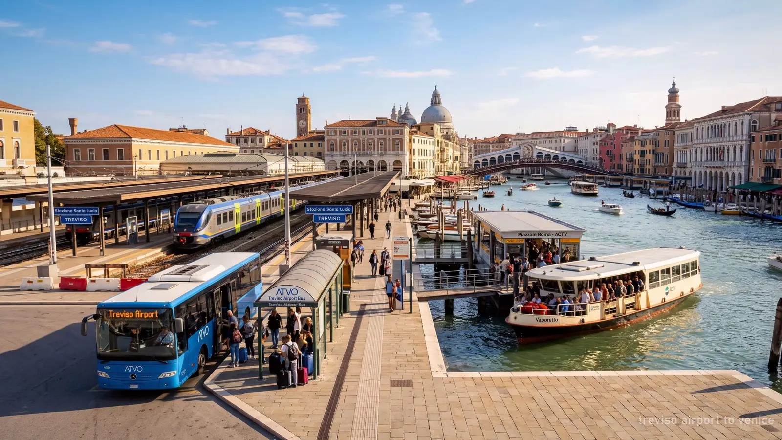Góndola en Venecia: del aeropuerto de Treviso a Venecia en 2026, autobús, tren y vaporetto